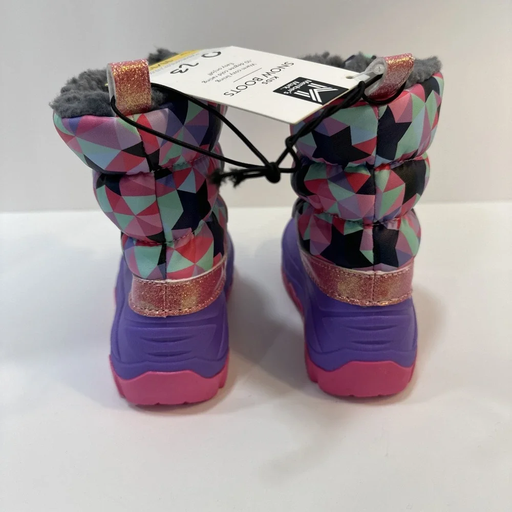 Member's Mark Kids Girl Easy On Bungee Laced Snow Boot size 11/12 NWT READ